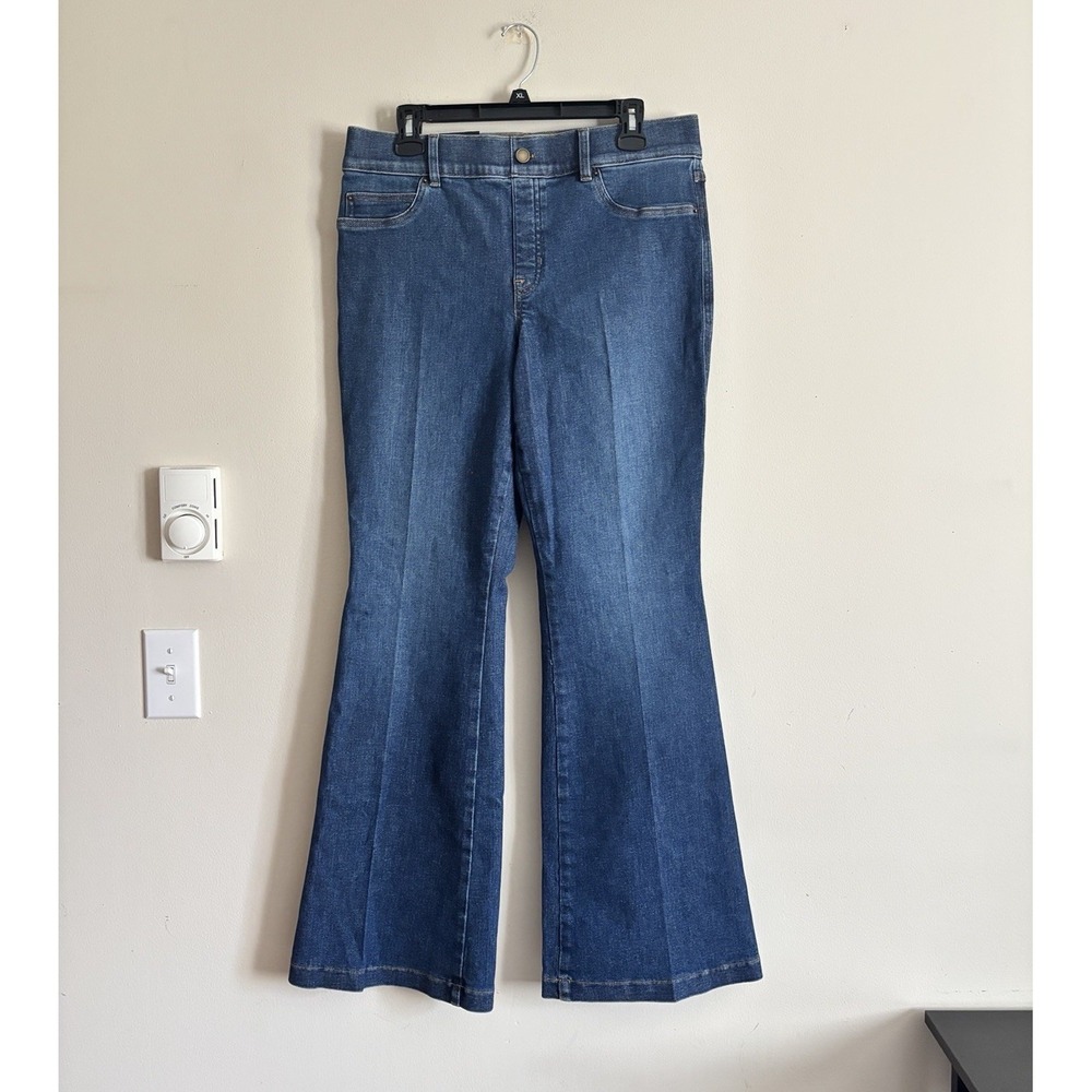 NWT SPANX Flare Jeans XL Petite Stretch Pull On Denim Slimming Pants High Waist